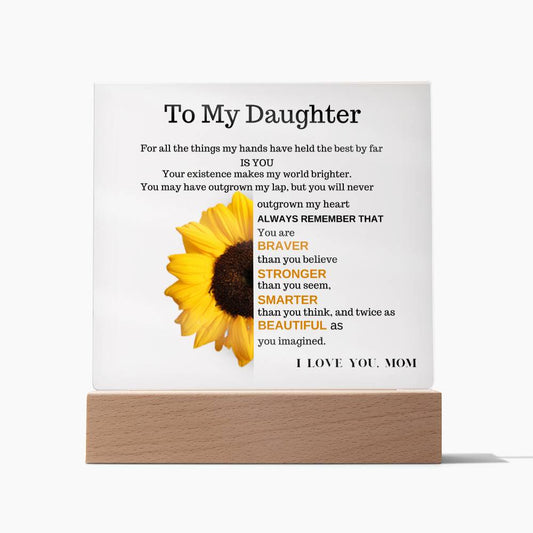 To My Daughter - Sunflower - Acrylic Square Plaque